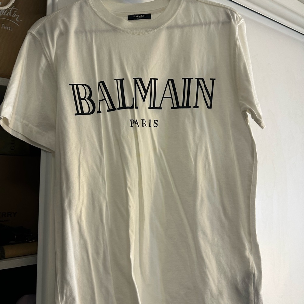 Balmain Cream Short Sleeve Tee